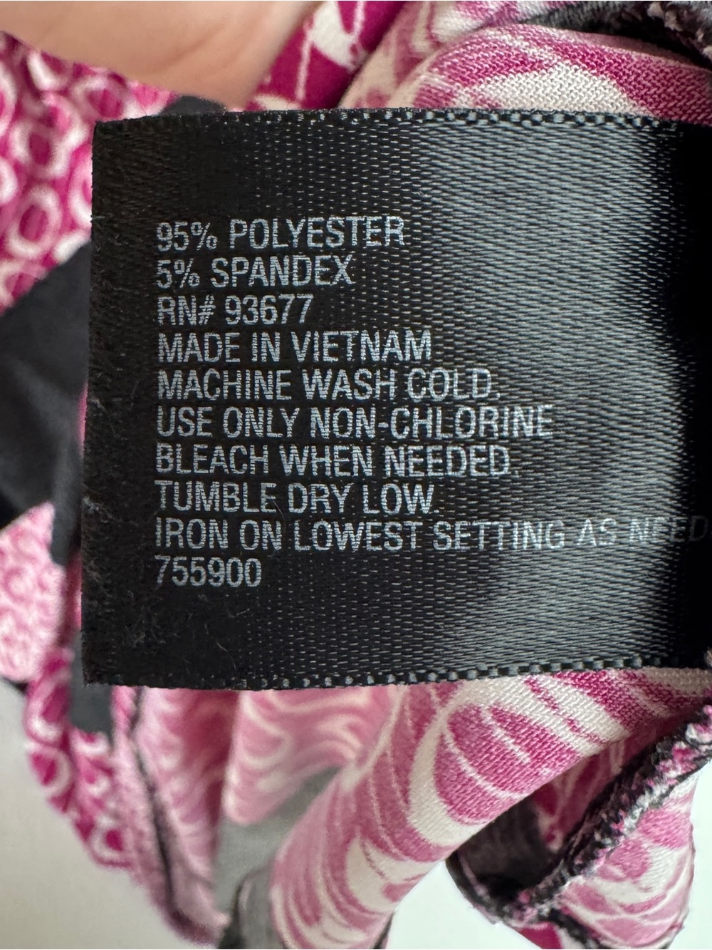 Worthington Blouse Womens XL Fuchsia Black Short Sleeve Scoop Neck Stretch - Picture 5 of 5